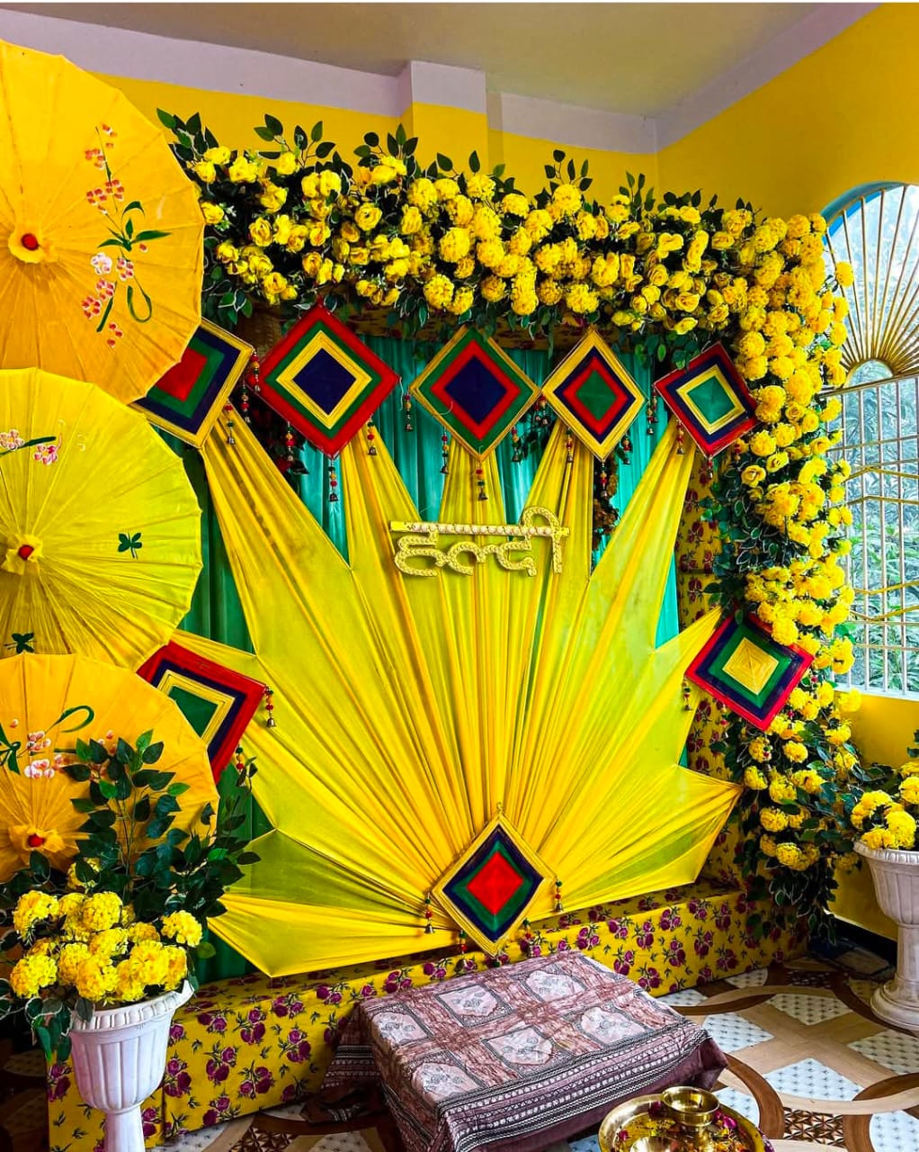 Stunning wedding mandap by Chandrasevents